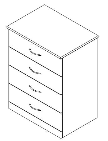 Modern Series - Dresser 4 Drawer Modern