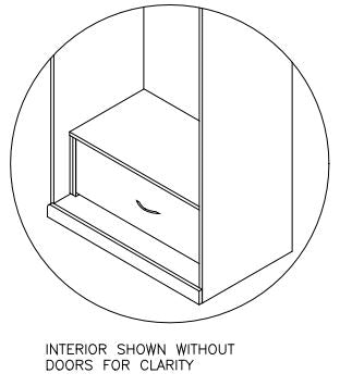 Modern Series - Wardrobe Full Doors - 1 Inside Drawer 36" Wide