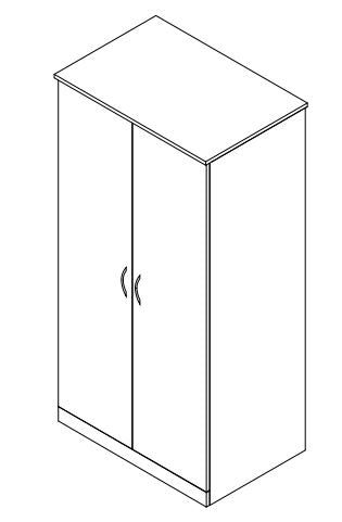 Modern Series - Wardrobe Full Doors - 1 Inside Drawer 36" Wide