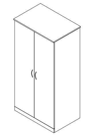 Modern Series - Wardrobe Full Doors - 2 Inside Drawers 36" Wide