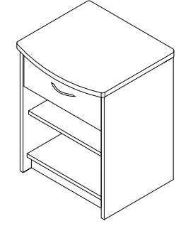 Scandinavian Series - Cabinet Bedside 1 Drawer Open