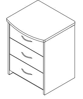 Scandinavian Series - Cabinet Bedside 3 Drawer