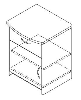 Scandinavian Series - Cabinet Bedside 1 Drawer, 1 Door & Shelf