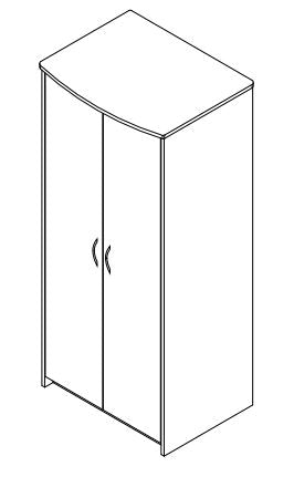 Scandinavian Series - Wardrobe Full Doors with 2 Inside Drawers, 32" W