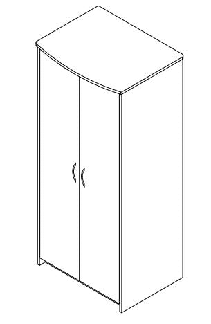 Scandinavian Series - Wardrobe Full with 2 Doors, Shelf and Coat Rod, 32"W