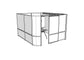 IA005 - Single Enclosed Office/Room with Curved Corner and Sliding Door