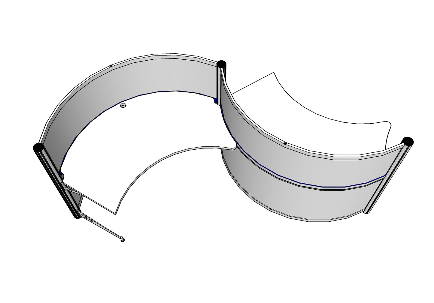 Orbit Curved Carrel Typical PB008
