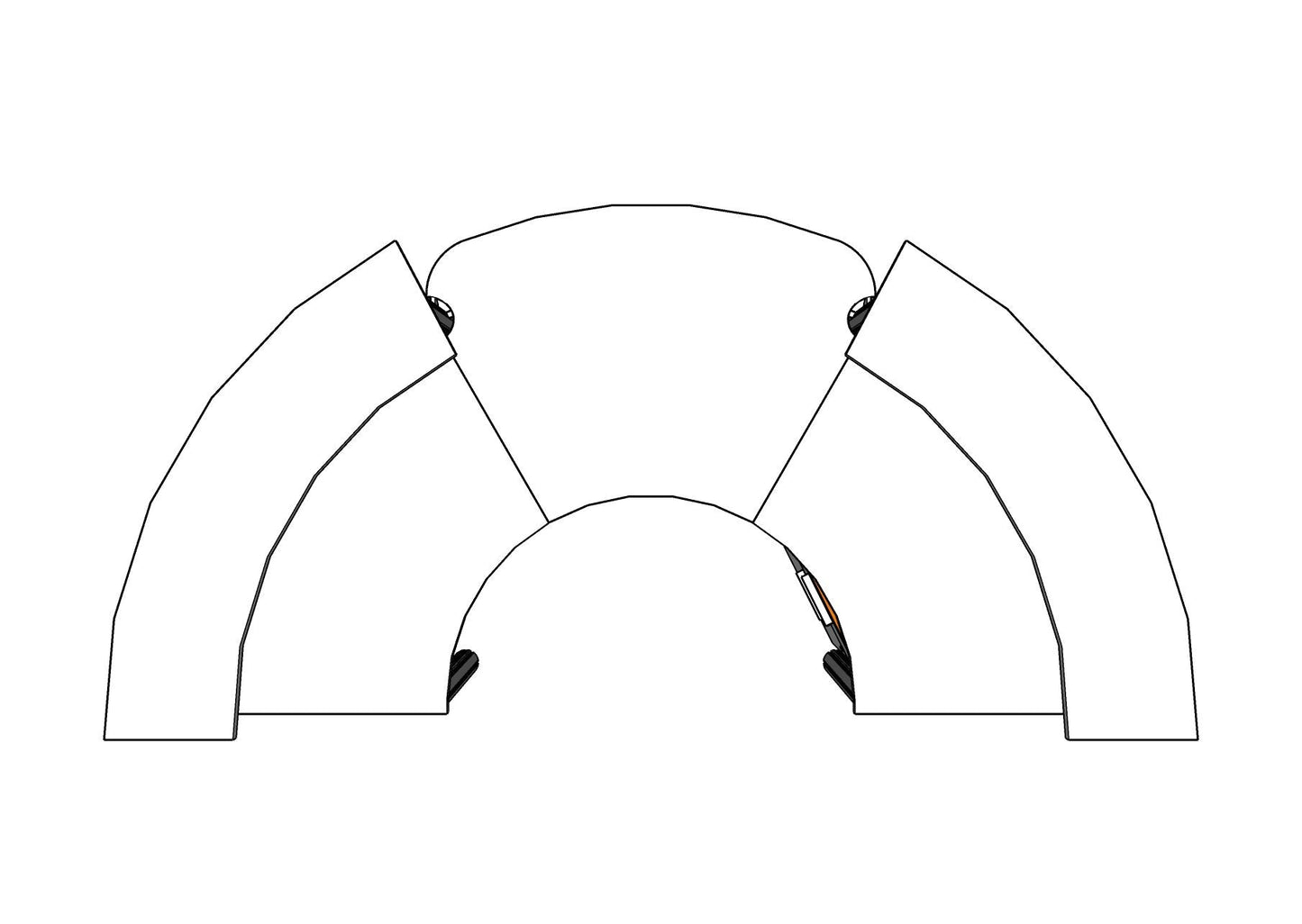Curved Beam Round Reception with ADA Section PBR003