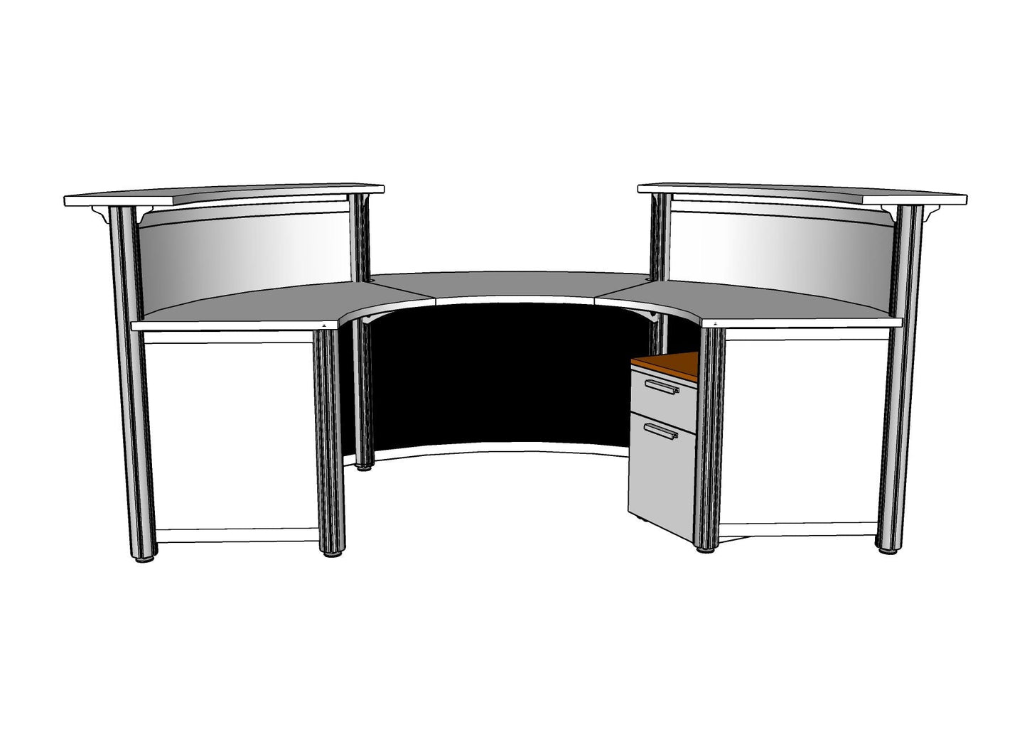 Curved Beam Round Reception with ADA Section PBR003