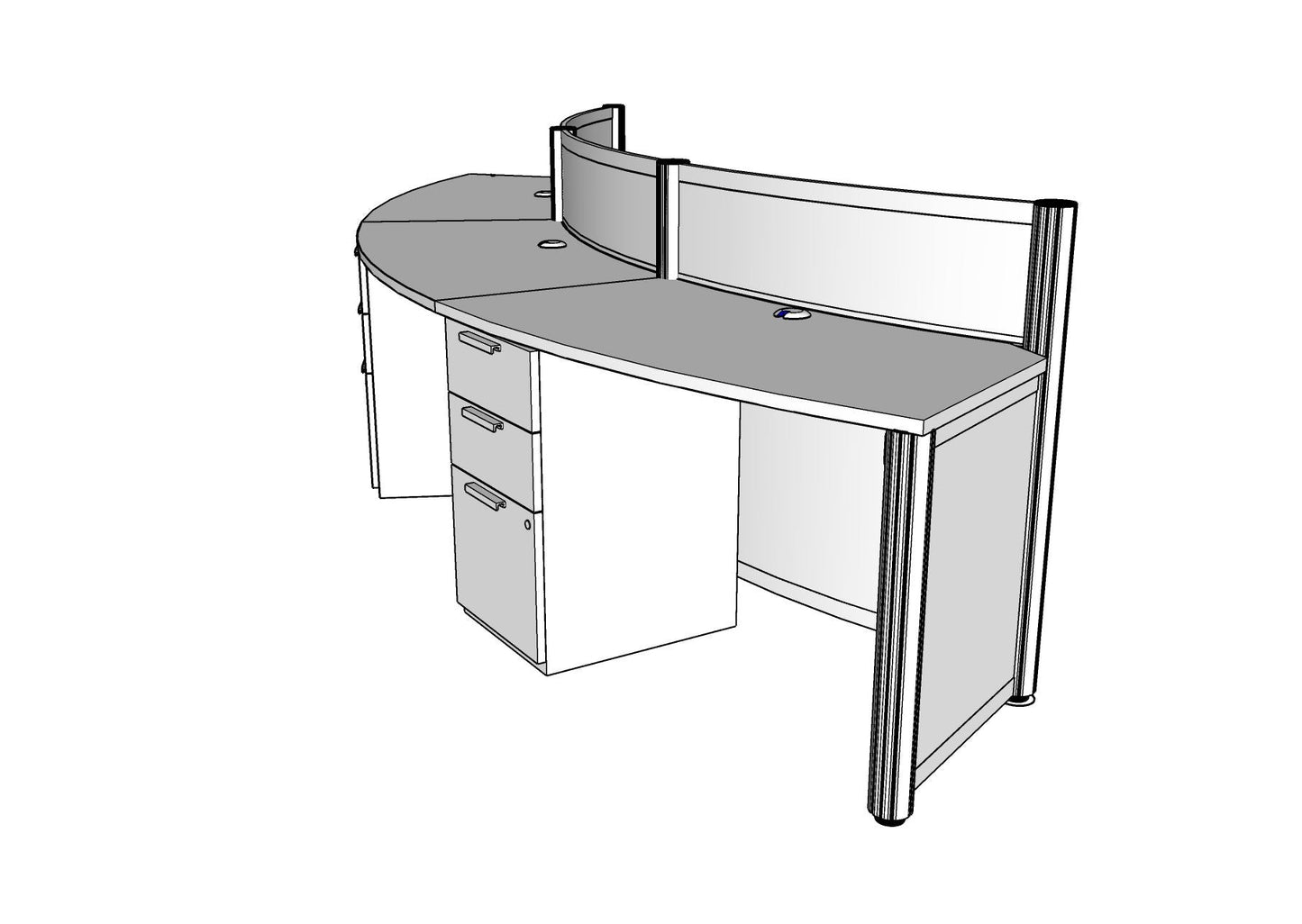 Inset Curve Reception Station without Transaction PBR008