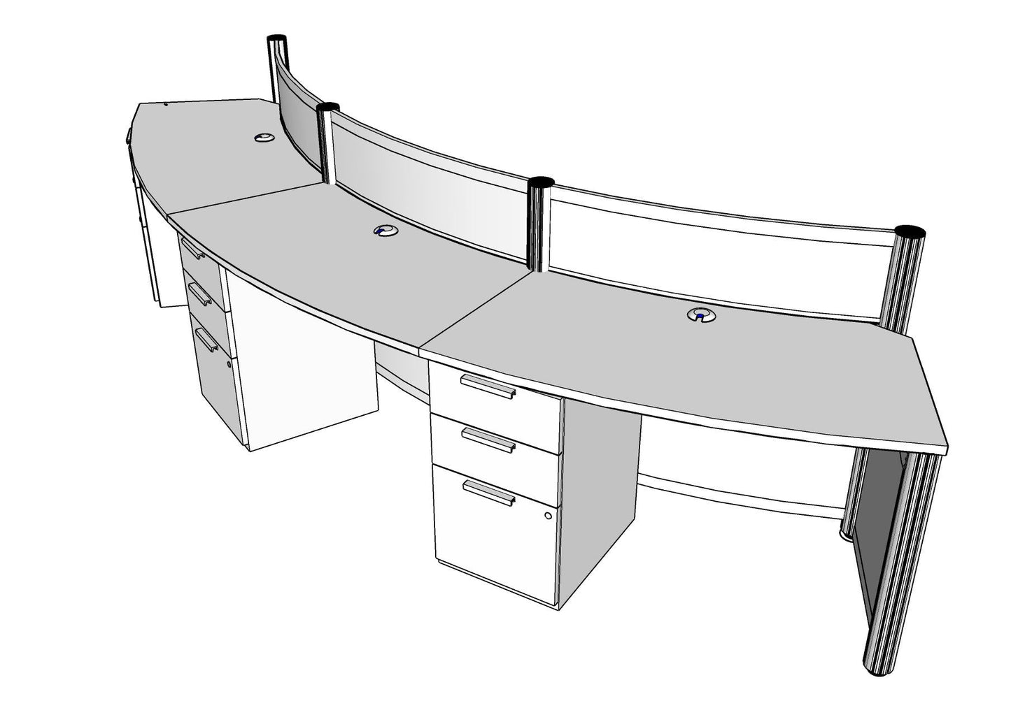 Inset Curve Reception Station without Transaction PBR008