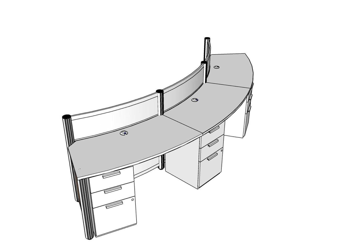 Inset Curve Reception Station without Transaction PBR008