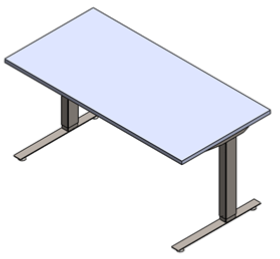 Clever, Electric Height Adj Table, C-Leg, with Surface