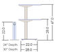 Clever, Electric Height Adj Table, C-Leg, with Surface
