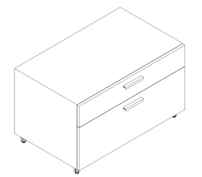 Qi Lateral  1" sq. leg,  Box/File, Lock,