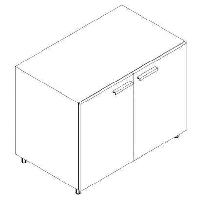 Qi Storage  1" sq. leg, Doors, Lock