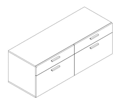 Qi Credenza with levelers, Box/File, Box/File,