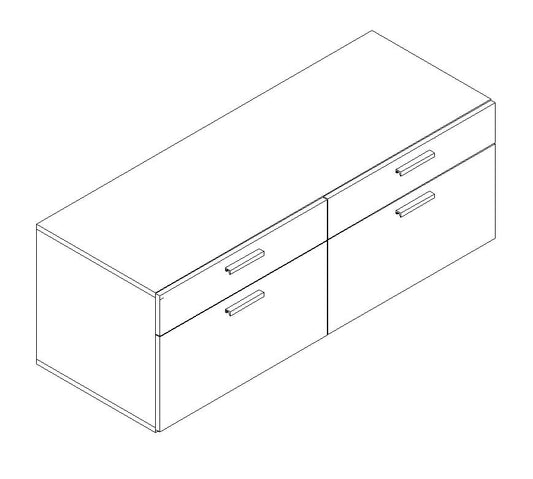 Qi Credenza with levelers, Box/File, Box/File,