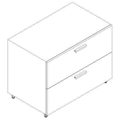 Qi Lateral  1" sq. leg,  File/File, Lock,