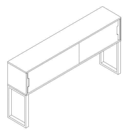 Qi Hutch "O" leg, Acrylic Sliding Door (1), Handle,