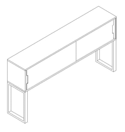 Qi Hutch "O" leg, Acrylic Sliding doors (2), handles