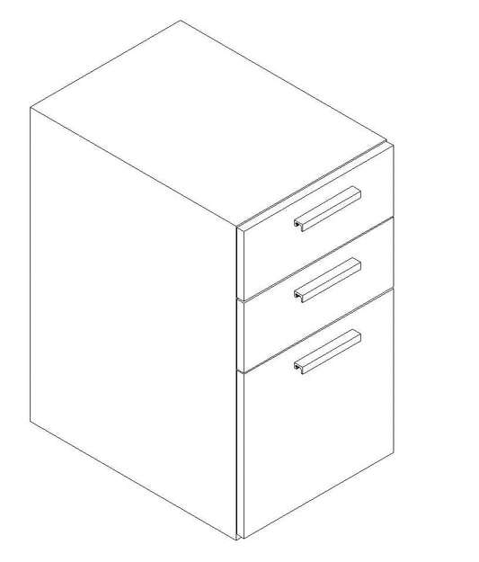 Qi Mobile Pedestal, Box/Box/File, Lock