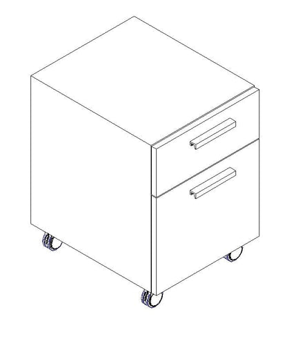 Qi Mobile Pedestal, Box/File, Lock