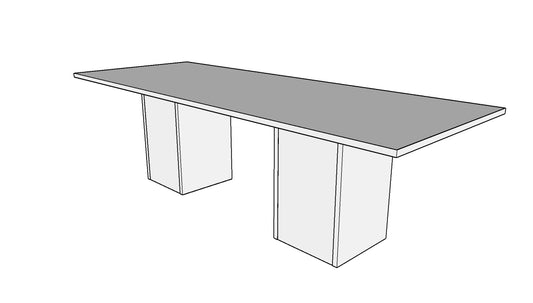 Treo Rectangular Conference Table with Cube Base