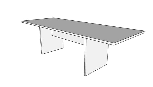 Treo Rectangular Conference Table with Single Panel Base