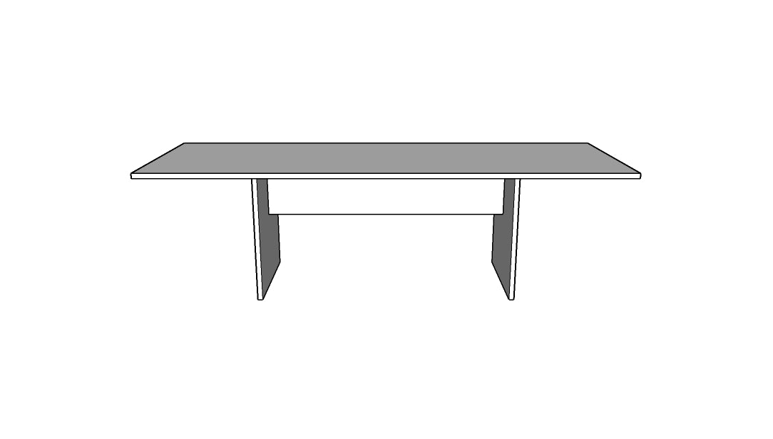 Treo Rectangular Conference Table with Single Panel Base