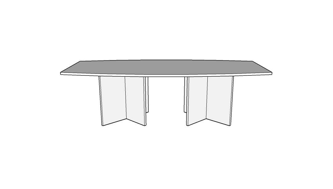 Treo Boat Conference Table with Cross Base