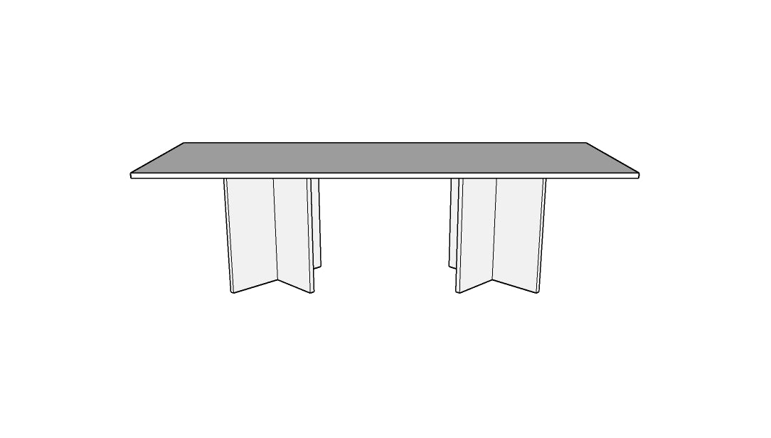 Treo Rectangular Conference Table with Cross Base