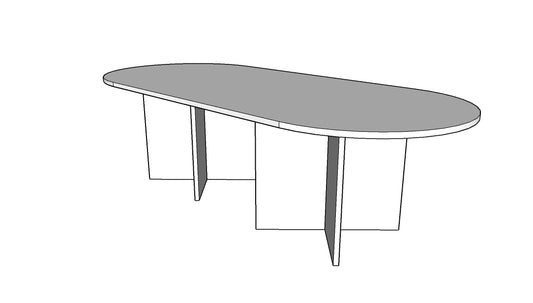 Treo Racetrack Conference Table with Cross Base