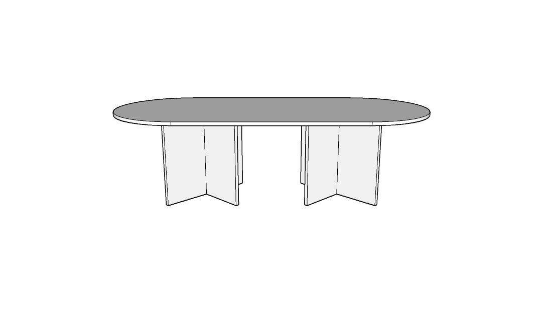 Treo Racetrack Conference Table with Cross Base