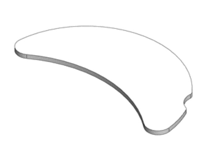OrbitPod Worksurface, Inset Curve