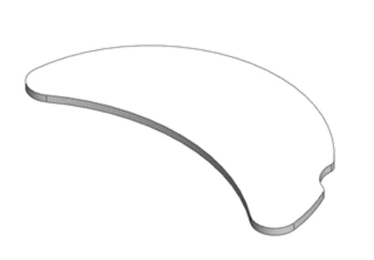OrbitPod Worksurface, Inset Curve