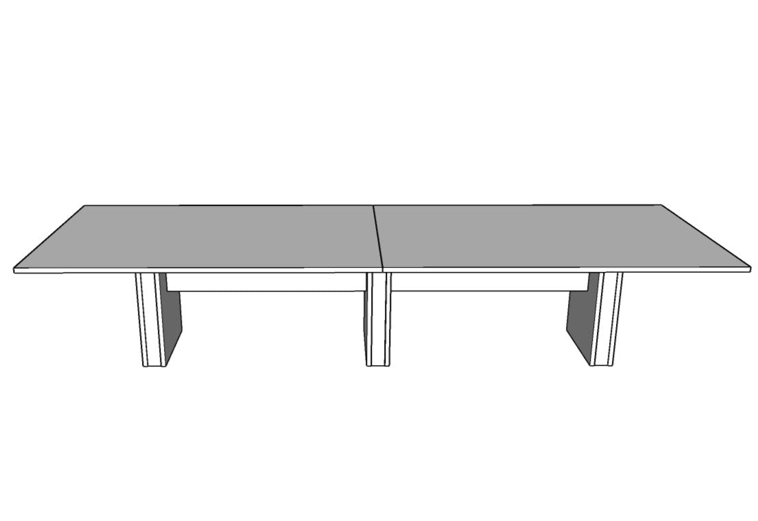 Treo Large Rectangular Conference Table with Sandwich Base
