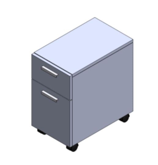Mobile Pedestal, Box/File, w/ Lock,