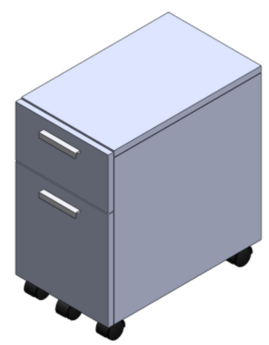 Mobile Pedestal, Box/File, w/ Lock