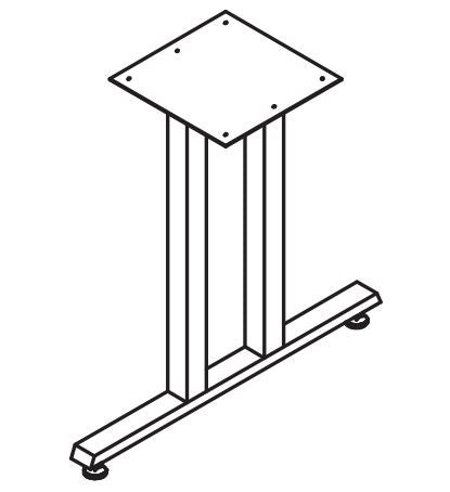 Treo, Double Metal "T" Base (Rect Tube)