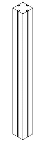 4" Square Runway Post,  4 Slot, 90 - Style R