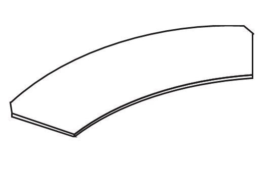 Curved Worksurface, Wire Drop